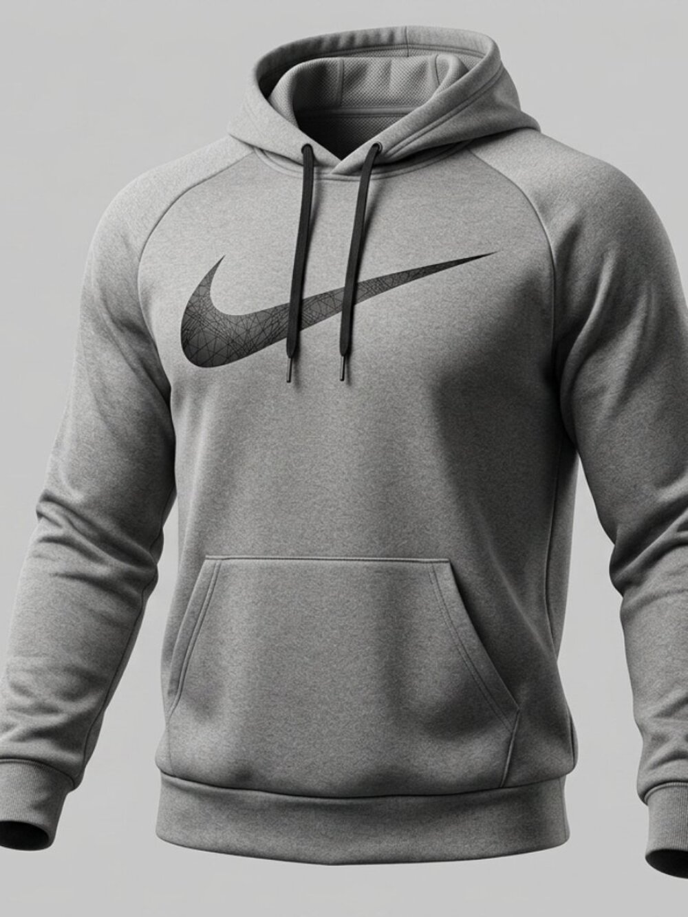 Nike Gray Pullover Hoodie with Black Swoosh
